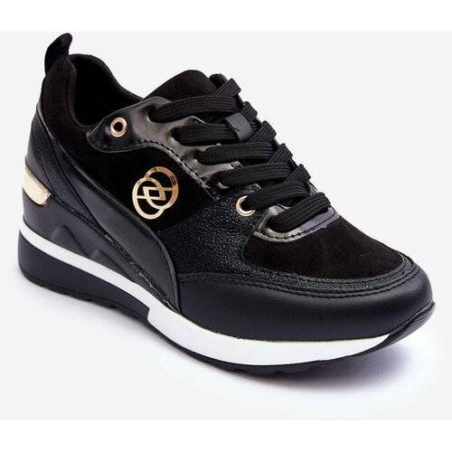 Kesi Women's lace-up sports shoes on coturnu black Genova Slike