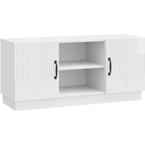 TV omarica Bela visok sijaj 102 x 34,5 x 47 cm Inženirski les, (5000210510) Cene