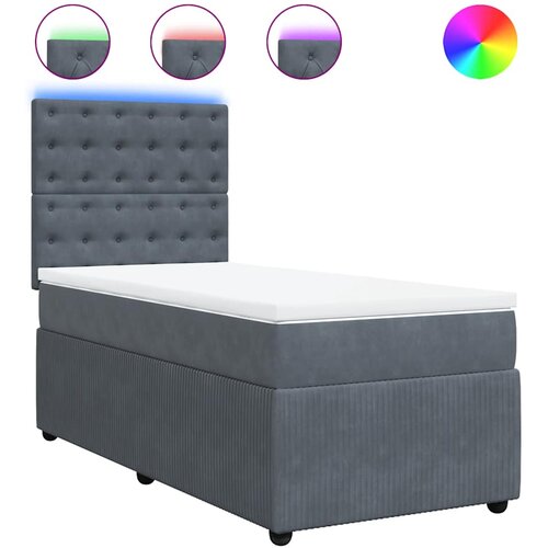Box spring krevet s madracem tamnosivi 80 x 200 cm bar&amp;scaron;unasti Slike