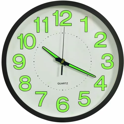  325166 Luminous Wall Clock Black 30 cm