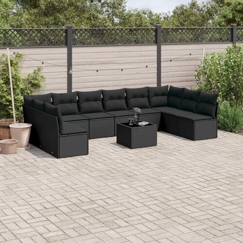  11-dijelni set vrtnih sofa od poliratana s jastucima bež Slike