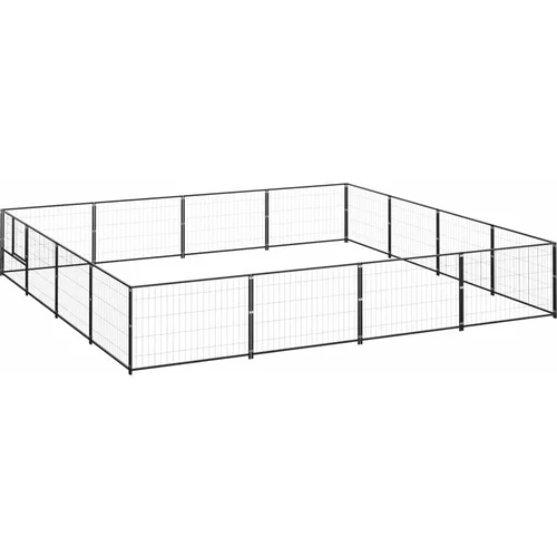  Kavez za pse crni 16 m² čelični