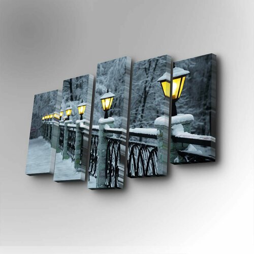 Wallity 5PUC-083 multicolor decorative canvas painting (5 pieces) Slike
