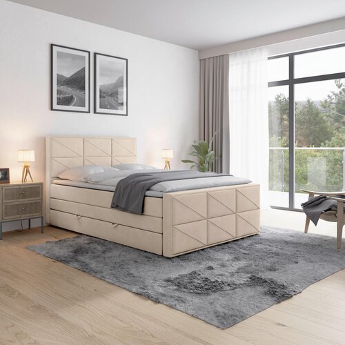 Livetastic BOXSPRING POSTELJA 140 cm x 200 cm , les, kovina, umetna masa, tekstil bež Cene