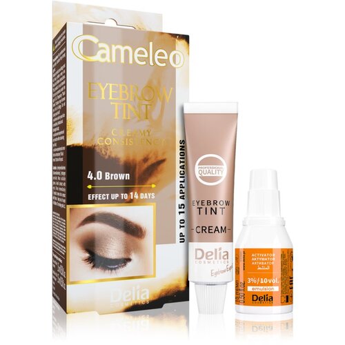 Delia Cosmetics Cameleo profesionalna kremasta barva za obrvi brez amoniaka odtenek 4.0 Brown 15 ml Cene