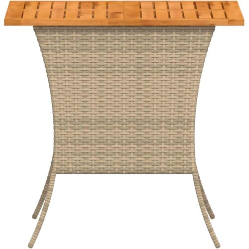  Vrtni stol s pločom od akacije bež 105x75x72 cm poli ratan Slike