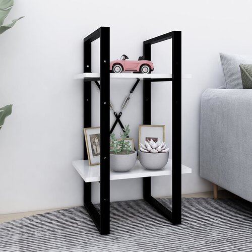 VidaXL Ormarić za knjige s 2 razine bijeli 40 x 30 x 70 cm od iverice Slike