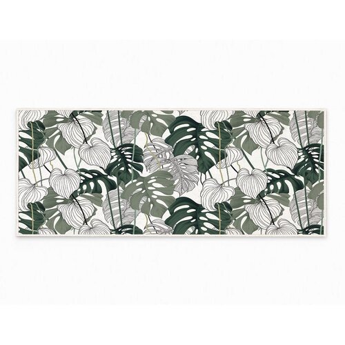 Oyo Concept Belo-zelena pralna preproga 80x150 cm Monstera &amp;ndash; Slike