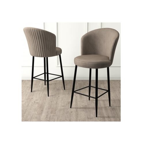 Hanah home Set od 6 barskih stolica Alta Cappuccino - crna Cijene