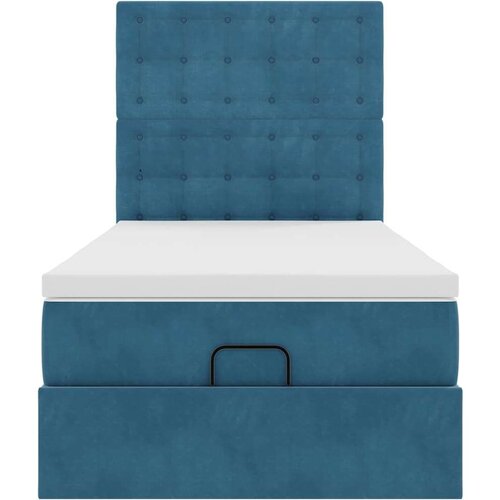 VidaXL okvir kreveta s madracima tamnoplavi 90x200cm bar&amp;scaron;unasti Slike