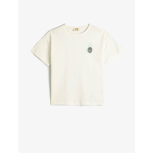 Koton T-Shirt Pineapple Print Crew Neck Short Sleeve Cotton Cene