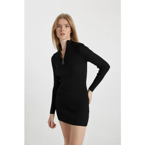 Defacto Cool Slim Fit Half Turtleneck Knitwear Long Sleeve Dress