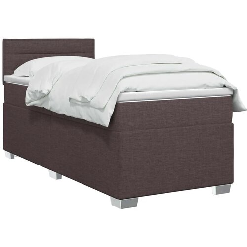  Boxspring krevet s madracem Tamno smeđa 100 x 200 cm Tkanina - Tamno smeđa 100 x 200 cm Dizajn linija Slike