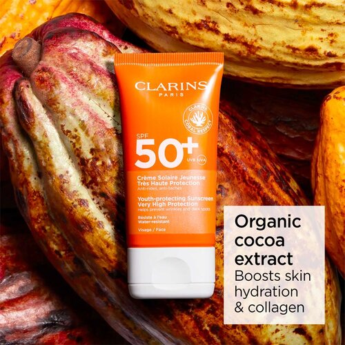 Clarins Sun Care Youth-Protecting Sunscreen krema za sončenje za obraz SPF 50+ 50 ml Slike
