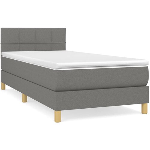 Maison Chic Box spring postelja - Vzmetna postelja z vzmetnico temno siva 100x200 cm blago SL19326, (21893459) Slike