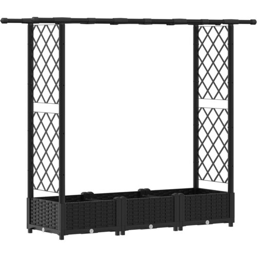 vidaXL Dvignjeno leži&scaron;če s trellisom in streho Črna 164 x 40 x 123 cm, (5000287936) Cene