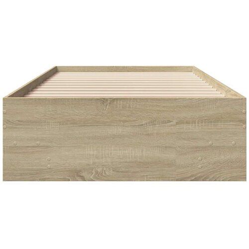 VidaXL Okvir za krevet boja hrasta 90 x 190 cm od konstruiranog drva Slike