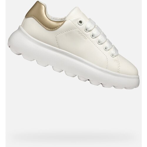 Geox White Girls Puffypop Sneakers - Girls Cene