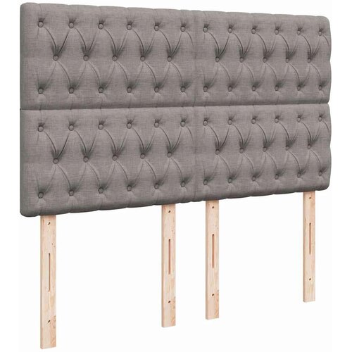 VidaXL otomanski okvir kreveta s madraca smeđesivi 140x200cm tkanine Slike