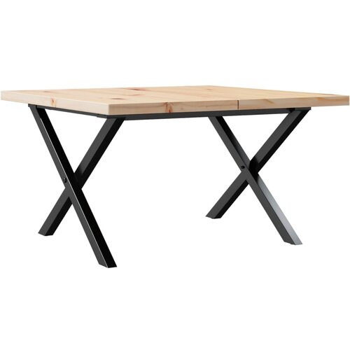 Maison Chic Klubska mizica - kavna mizica - Nizka mizica X okvir 60x60x40,5 cm trdna borovina lito železo, (21752854) Slike