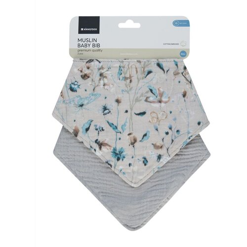Kikka Boo podbradak Muslin 2 kom - Dreamy Fields Grey Slike