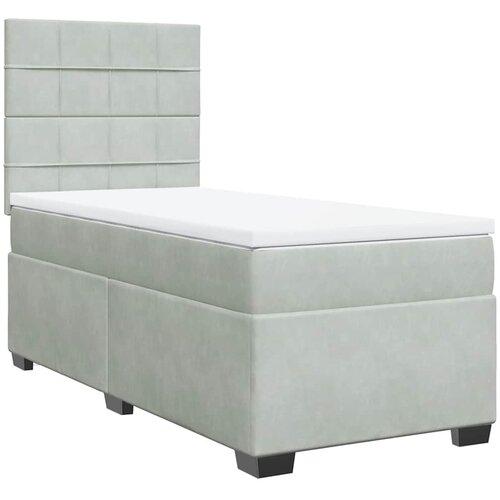 Box spring krevet s madracem svjetlosivi 90x190 cm bar&amp;scaron;unasti Slike