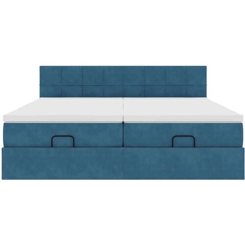 VidaXL Okvir kreveta s madracima tamnoplavi 160x200cm bar&amp;scaron;unasti Slike