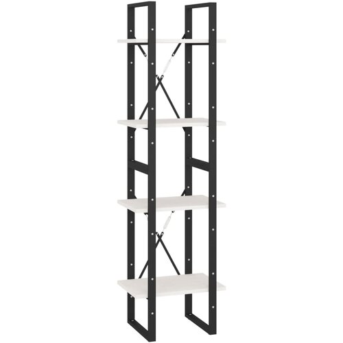 Maison Chic Knjižna omara - Knjižni regal 4-nadstropna bela 40x30x140 cm trdna borovina, (21726089) Cene