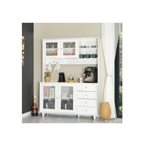 Hanah home Višenamenska komoda Grano 140, 140 x187 x40 cm, Bijela Cene