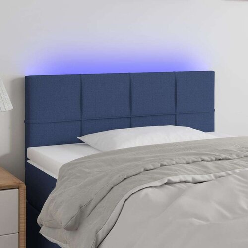  Uzglavlje plavo 90x5x78/88 cm od tkanine Slike