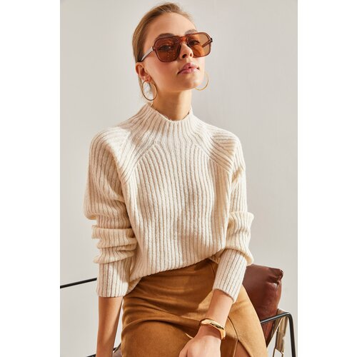 Bianco Lucci Women's Ribbed Knitwear Sweater Cene