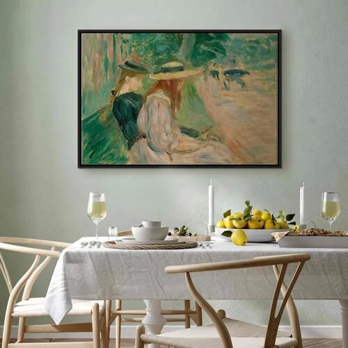  Slika - Berthe Morisot &amp;ndash; Sur un banc de Bois de Boulogne 60x40 U crnom drvenom okviru Slike