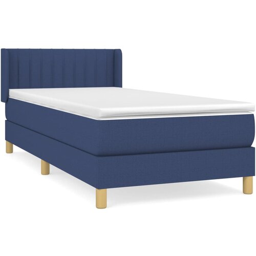 vidaXL Box spring postelja z vzmetnico modra 100x200 cm blago, (20894505) Cene