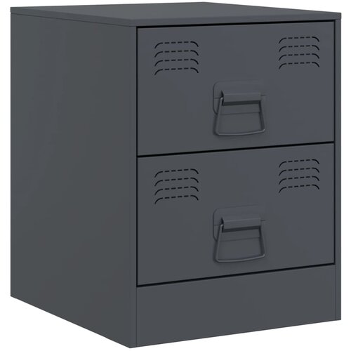 Maison Chic Nočna omarica - Nočna miza antracit 34,5x39x44 cm jeklo, (21688230) Slike