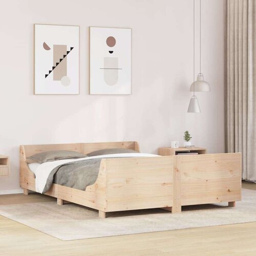 VidaXL okvir kreveta bez madraca 140 x 190 cm od masivne borovine Slike