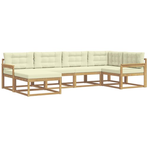 vidaXL Zunanja garnitura za sedenje 5 pcs Bela in krem Poliester, (5000281743) Cene