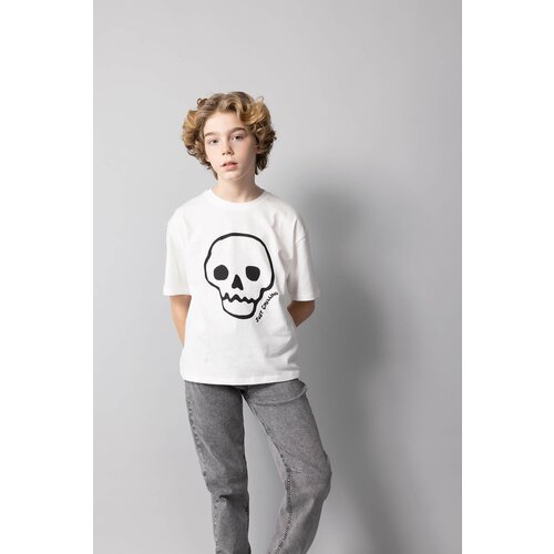 Defacto Boy Oversize Fit Crew Neck Embroidered T-Shirt Cene