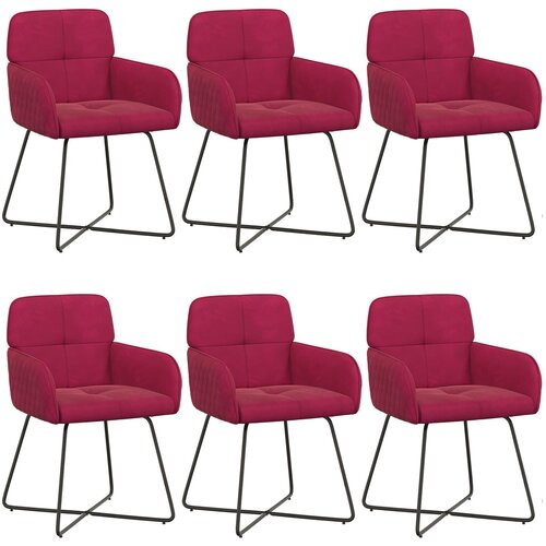 vidaXL Jedilni stoli 6 pcs Žamet Vinorodna rdeča 59 x 56,5 x 86 cm, (5000296852) Cene