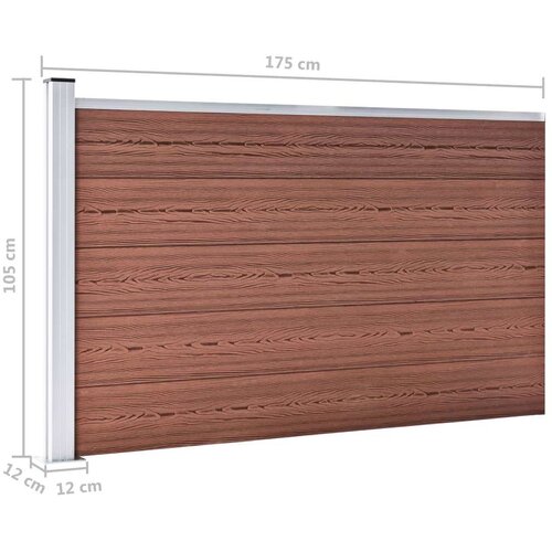 VidaXL Vrtna ograda WPC 175 x 105 cm smeđa Slike