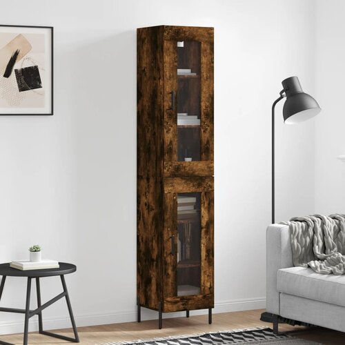 vidaXL Visoka komoda dimljeni hrast 34 5x34x180cm konstruiranog drva Cijene