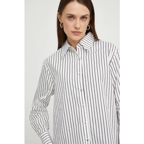 Answear Lab Pamučna košulja za žene, boja: bijela, relaxed, s klasičnim ovratnikom