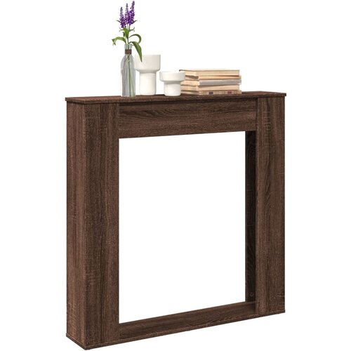 VidaXL Okvir za kamin rjavi hrast 100x20x100 cm inženirski les Slike