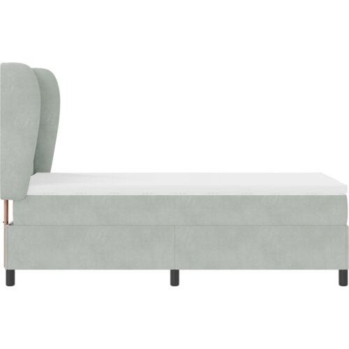 vidaXL Postelja z vzmetnico Svetlo siva 80x200 cm Žamet Cene
