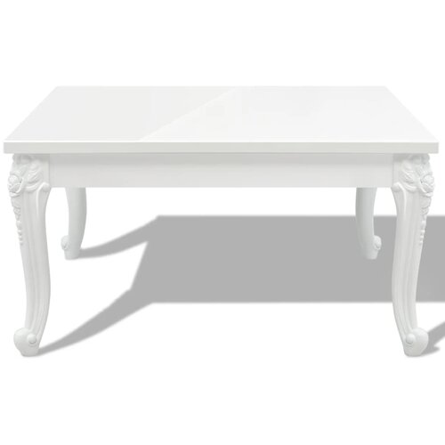  Klupski Stolić 80x80x42 cm Visoki Sjaj Bijeli Slike