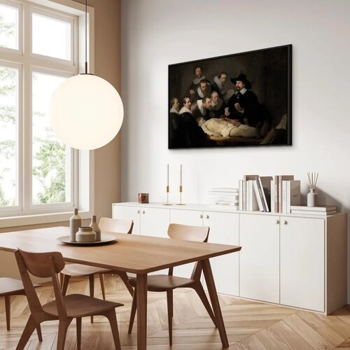  Slika - Rembrandt &amp;ndash; The Anatomy Lesson of Dr. Tulp 90x60 U crnom drvenom okviru Slike