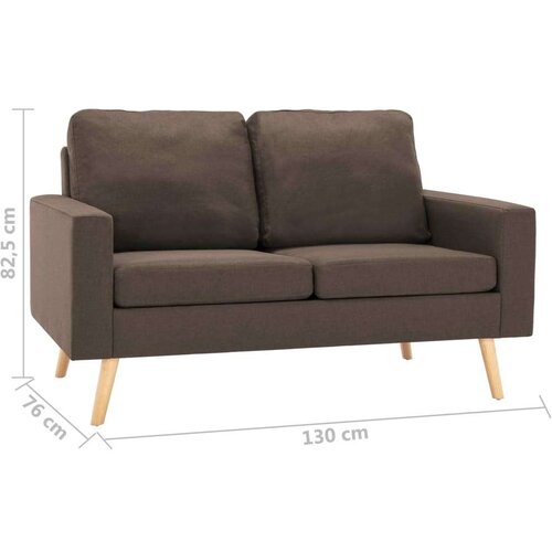  2-dijelni set sofa od tkanine smeđi Slike