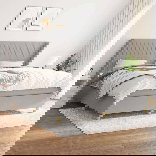  Krevet box spring s madracem svjetlosiva 160x200 cm tkanina Cijene