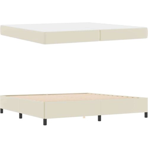  Okvir kreveta s madracem Krema 200 x 200 cm Umjetna koža Slike
