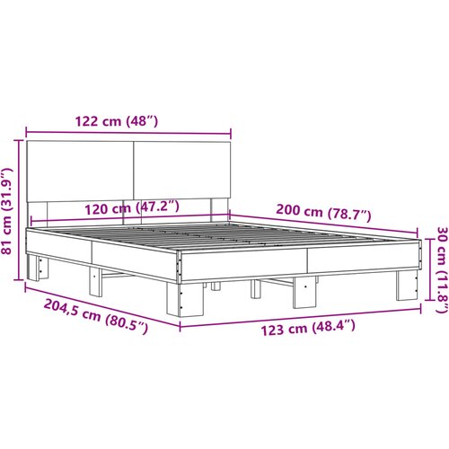  Okvir kreveta crni 120 x 200 cm od konstruiranog drvo i metal Slike