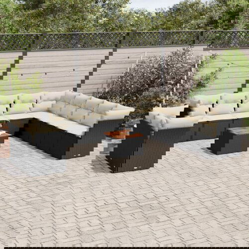 vidaXL 12-dijelni set vrtnih sofa od poliratana s jastucima crni Cijene